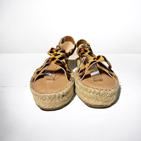 🌻NEW NWOT Madewell The Malia Espadrille Sandal in Leopard Calf Hair Size 9.5 - Picture 4 of 13